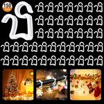 150PCS Garden Lights Clips Gutter Hanging Hooks Mini Plastic Outside Hanging Lights Hooks for Party Lights Anniversary Decoration Gutter Shingle String Lights White