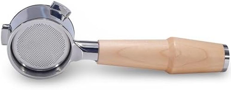 KNODOS Bottomless Portafilter 54mm Breville Compatible Maple Handle & Naked 18-21 Gram Filter Basket, Fits Barista Express, Pro, Touch, Bambino, Infuser, Duo Temp Pro