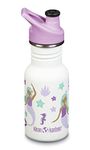 Klean Kanteen Children's Stainless Steel Water Bottle – Sports Cap, Classic Narrow, New Slim Design, 355 ml, Colour: Mermaids