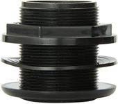 Lifegard Aquatics Standard Threaded Bulkhead Kit for Fish Aquariums – High-Impact Resistant PVC – Includes Bulkhead Fitting, Gasket, Lock Nut – Jet Black – 1-1/2 Inch