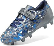 DREAM PAIRS Boys Girls Soccer Cleats Kids Football Shoes Toddler/Little Kid/Big Kid,Size 1 Little Kid,Dark Grey/Royal Blue,SDSO2307K