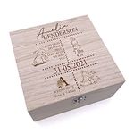 ukgiftstoreonline Personalised baby Wooden Memory Box Gift With birth Details