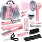 Toy Choi's Hair Salon Toys for Girls - Pretend Play Kids Hairdryer, Scissor, Combs Hair Salon Playset with Gift Box - Fake Makeup Party Favor Beauty Playset