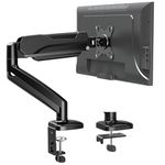 MOUNTUP Single Monitor Desk Mount, Adjustable Gas Spring Monitor Arm Support Max 32 Inch, 4.4-17.6lbs Screen, Computer Monitor Stand Holder with Clamp/Grommet Mounting Base, VESA Mount Bracket, MU0004