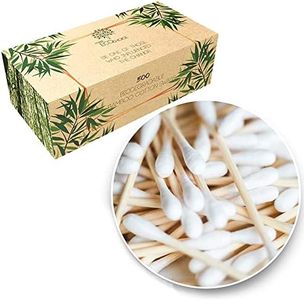 Premium 500 Biodegradable Bamboo Cotton Buds | Compostable Wooden Ear Sticks | Zero Waste Disposable Products | Plastic Free Makeup Swab | Safety Organic Swabs for Eye Cleaning | Eco Friendly Utensils