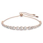 Swarovski Emily Bracelet with White Crystal Details on a Rhodium-Finish Cuff Setting, Size M, Part of the Swarovski Emily Collection