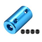 uxcell 6.35mm to 6.35mm Bore Rigid Coupling Set Screw L25XD14 Aluminum Alloy,Shaft Coupler Connector,Motor Accessories,Blue