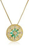 18k Yellow Gold-Plated Sterling Silver Two-Tone Citrine Pendant Necklace, 18"