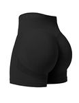 YEOREO Professional Women Workout Shorts 3.6" Scrunch Shorts Seamless High Waisted Contour Gym Yoga Biker Shorts Black XS