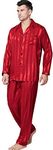 Mens Silk Satin Pajamas Set Sleepwe