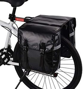 WILDKEN Borsa Laterale Doppia da Bici, Borsa Posteriore Bicicletta Unisex Adulto, Doppia Borsa per il Porta Pacchi della Bici, Impermeabile (Nero)