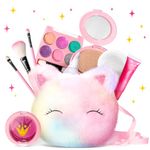 Kids Makeup Kit for Girl with Colorful Coin Purse(5.5x4.75in), Washable Makeup Set Toy with Real Cosmetic for Little Girls, Pretend Play Makeup Beauty Set Birthday Toys Gift for 3 4 5 6 7 Years