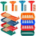 4 Sets Sort and Wrap Set Wrap Coin Tubes Assorted Quick Sort Coin Trays Coin Storage Organizer Tray Plastic Coin Holders Coin Rolls Wrappers Color Coded Trays for Quarters, Dimes, and Penny