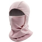 woogwin Kids Balaclava Ski Face Mask Windproof Neck Warmer Winter Fleece Face Scarfare Gaiter for Boys Girls(Pink)