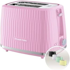 Russell Hobbs Eden 2 Slice Toaster (6 Browning Settings, High Lift Feature, Frozen, reheat, Cancel Functions, Removable Crumb Tray, 800W, Raspberry) 27372