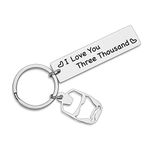 I Love You 3000 Keychain-Gifts-For-Dad-Mom-Man Gifts For Husband Wife Boyfriend Girlfriend Birthday Key Chain Anniversary Christmas Presents For Men Women Couple Gifts Love Gifts for Him Her, Silver