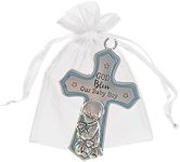 Ganz Ornate Crib Cross Baby Boy Baptism Gifts for Boy, Christening Gifts for Boys, Baptismal Gifts for Boys, Baby Shower Crib Medal Praying Boy, God Bless Our Baby Boy Nursery Wall Cross Décor