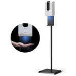 Luxton Automatic Hand Sanitizer Dispenser - Sanitising Station - Ships in Days From USA- Steel Floor Stand, Drip Catcher - Touchless Auto Sensor, Refillable 1200ml Bottle - Portable