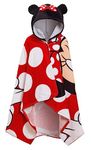 Disney Minnie Mouse Hooded Towel 100% Cotton Girls Poncho Kids Beach Bath Towel Swimming Wrap Changing Robe