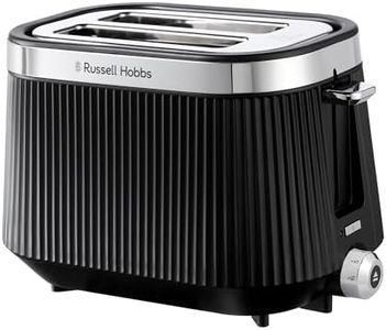 Russell Hobbs Bronte 2 Slice Toaster, RHT2676BLK, Distinctive Design, High Lift For Small Items, Frozen, Reheat And Cancel Settings, Indicator Light, Black