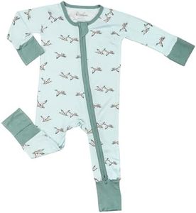 LollyBanks Baby Pajamas, 2-Way Zipper Baby Romper Neutral, 95% Viscose Made from Bamboo and 5% Spandex, Infant Sleepers 6-12 Months (Mallard Duck Print)