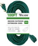 YOJOE 100 Foot Green Outdoor Extension Cord - 16/3 SJTW Waterproof Extension Cable with 3 Prong Grounded Plug - 16 Gauge Extension Cord for Garden, Lawn, Yard Decorations Outdoor - UL Listed