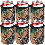 TahoeBay Premium Can Sleeves - 5mm Thick Neoprene Beer Coolies for Cans - Blank Drink Coolers (Camo, 6)