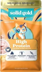 Solid Gold High Protein Dry Cat Food - Grain Free & Gluten Free Chicken Cat Dry Food w/Probiotics for Gut Health & Digestion - High Fiber & Omega 3 - Low Carb Superfood Kibble for Cats All Ages -12LB