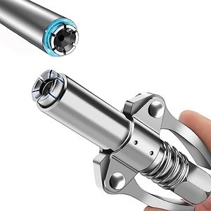 MYPROKIT Grease Gun Coupler, Quick Release Double Handles Grease Gun Tip with 6 Thickened Jaws, 12000 PSI High Pressure Grease Fittings, Compatible with All Grease Guns 1/8/'' NPT Fittings, Silver