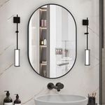 NEUWEABY Oval Bathroom Mirror Wall Vanity Oval Mirrors, 20"x30" Black Bathroom Mirrors for Over Sink Pill Mirrors Capsule Wall Mounted Mirror, Modern Mirror with Metal Frame for Wall Decor