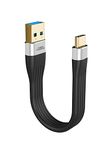 CableCreation Short USB 3.1 A to Type C Cable 5 inches USB Type C Cable 3A Fast Charging USB C to A FPC Cable 5Gbps Compatible with Quest Link, MacBook iPad Pro S22 S21/S20, SSD, etc. 12cm Black