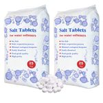 HSD 25 kg salt tablets water softener Food Grade Compatible to All Water Softner Machines 100% Genuine British water softening tablets Of Premium Quality For Laundry Kitchen Dish Washing (2 Bags)