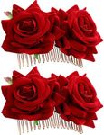 Bememo 2 Pack Rose Flower Hair Clip