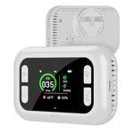 5-in-1 Carbon Monoxide & Natural Gas Detector | Plug-in Wall Unit with Battery Backup | Monitors CO, Smoke, Temp/Humidity for Home, RV, Apartment & Travel Safety