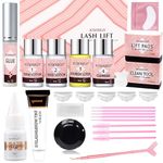 4 in 1 Lash Lift and T-i-n-t Kit, Brow Lamination and Brow T-i-n-t Kit, Semi-Permanent Eyelash Lift Brow D-y-e with Full Tools, Professional Use for Salon