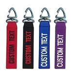 mvcen Personalized Keychain, Custom Name Number key Tag 1PC Embroidery Double-Sided Keychain Customizable Key Chain Keyring accessories for Outdoor Backpack, Luggage, Car, Gift