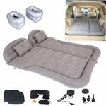 Onirii Inflatable Car Air Mattress with Back Seat Pump - Portable for Travel, Camping, Vacation, Floating - Sleeping Blow-Up Pad Fits SUV, RV, Truck, Minivan - Compact Twin Size