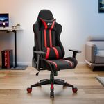 Green Soul Beast Racing Edition Ergonomic Gaming Chair with Premium Fabric & PU Leather, Adjustable Neck & Lumbar Pillow, 3D Adjustable Armrests & Strong Nylon Base (Black & Red)