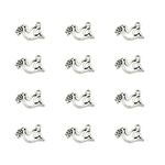 FAIWAWU 60 Pcs Antique Silver Dove Bird Charms Animal Charm Pendant for Bracelets Necklace Jewelry Making Craft, Metal, No Gemstone