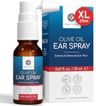 Medi Grade Olive Oil Ear Spray for Wax Removal and Blocked Ears, 20ml – 100% Natural Ear Oil Spray Softens and Removes Hardened Earwax Buildup – Over 50 Sprays for Effective Ear Cleaning
