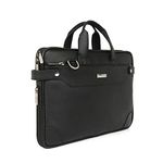 Zipline Office Faux Leather laptop bag for Men - Fits 14/15.6/16 inch Laptop Messenger Bags For Mens (1-Black Bag)