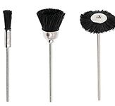 DIY Crafts Soft Nylon Bristle Brushes Cup Wire Brush Set Cleaning Polishing Accessories 2.35mm Shank for Dremel Rotary Drill Tools. (3 Pcs, Nylon Bristle Brushes)