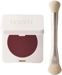 Summer Fridays Dewy Berry Cheek Essentials Set - Blush Butter Balm Berry Spritz (0.14 Oz), The Blush Brush (1 Count), Hydrating Cream Color + Seamless Blending for a Natural Finish