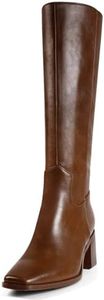 VOZTOLLS Womens Tall Boots Brown Square Toe Block Heel Womens Knee High Boots Fashion Fall Dress Long Booties Brown Fade Size 7.5