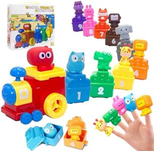 Toddler Learning Toys 1 2 3 Years Old, Counting, Matching & Sorting Montessori Learning Train Including 10 Animals, Easter Christmas Birthday Gift for Baby Boys and Girls