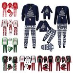 Family Christmas Matching Pajamas Sets Crewneck Print Xmas Sleepwear Top and Pants Loungewear Women Men Family,2 Pcs01