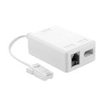 ADSL Micro filter with Cable Lead and RJ11 Connection Adapter - BT Plug, BT Socket, ADSL Socket for Broadband Modems - BT/Talk Talk/Sky Broadband/Plusnet/Sky/EE/Vodafone - White (ADSL Microfilter)