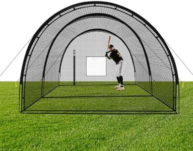 KuiBonu Baseball Batting Cage Net - Batting Cages for Backyard 22x12x8ft Portable Baseball and Softball Batting Cages, Zipper Door with Pitching Machine Hole for Backyard Batting Training