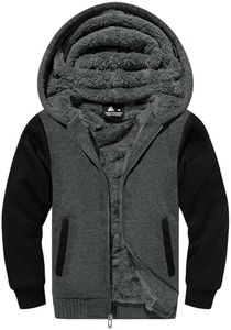 GEEK LIGHTING Boys Sherpa Lined Hoodie Kids Fleece Sweatshirt Full Zip Hooded Jacket