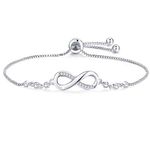 Cosie Lily Birthday Gifts Bracelet for Women,925 Sterling Silver White Gold Plated Love Heart Bracelet with Cubic Zirconia Friendship Bracelets, Jwellery Gift for Women Ladies Gifts